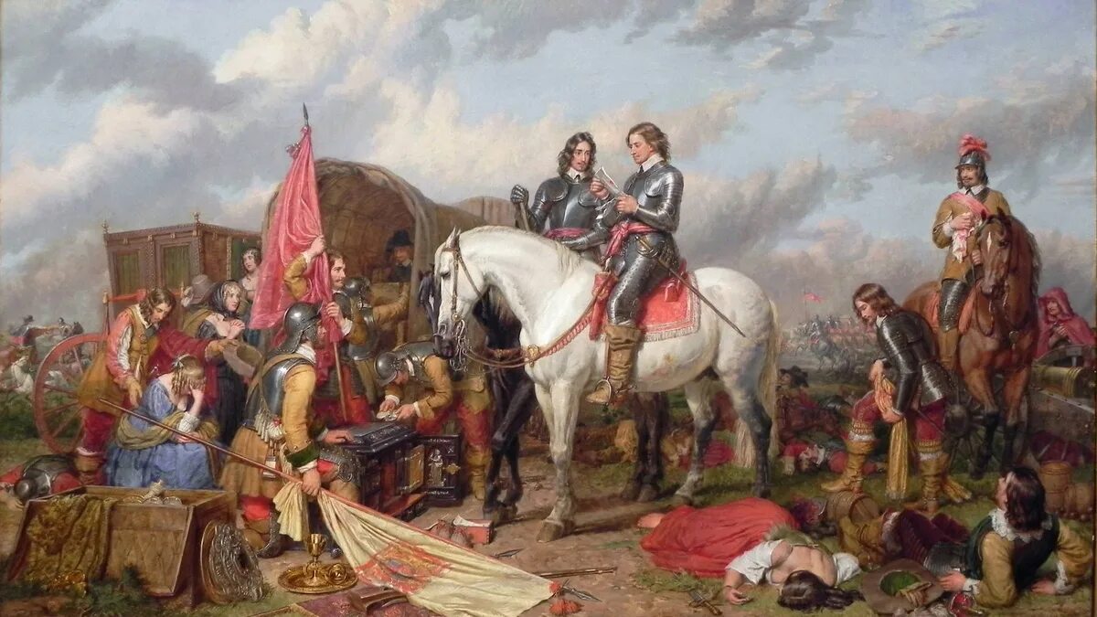 Первые революции в англии. Оливер Кромвель битва при Нейзби. Битва при Нейзби 1645. Сражение при Нейзби в Англии 1645.