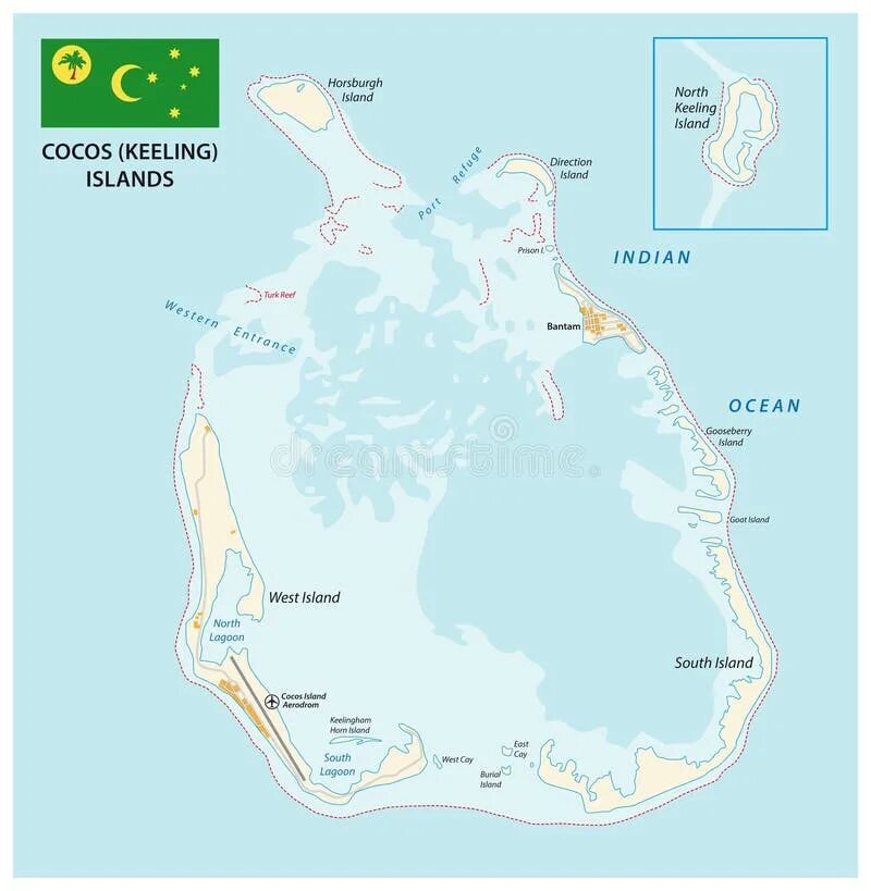 Map of costa rican pacific island cocos island Vector Image