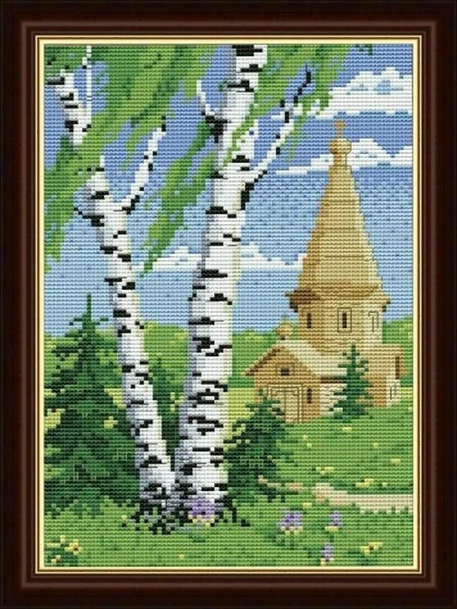 вышивка крестиком природа. вышивка березы. вышивка крестом березы. вышивка березы. золотое руно березовая роща.