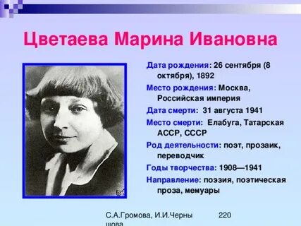 Цветаева москва какой