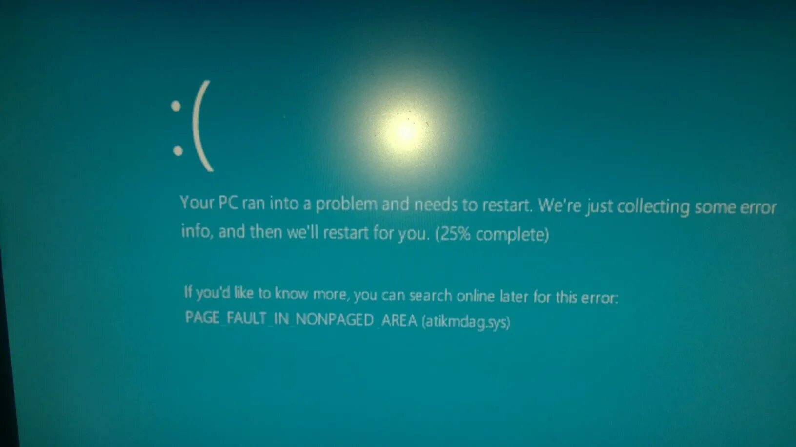 Ошибка page fault. Ошибка Page Fault in NONPAGED area. BSOD Page Fault in NONPAGED area Windows 10. Atikmdag.sys синий экран. Синий экран смерти Windows 10 Page_Fault_in_NONPAGED_area.