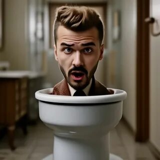 Skibidi toilet with a head" - картинка создана в Шедевруме