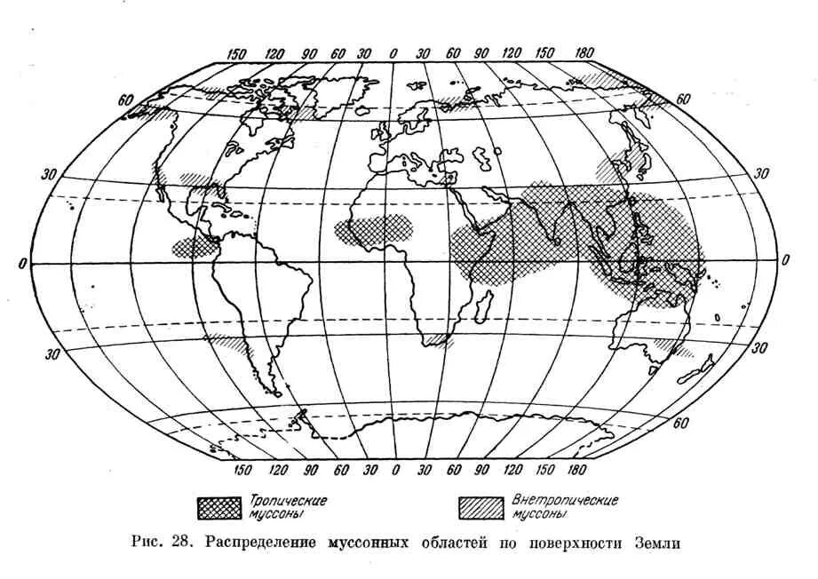 Муссонная циркуляция воздуха. Муссонная циркуляция атмосферы. Муссонная циркуляция воздуха на карте. Внетропическая циркуляция атмосферы. Восточный муссон