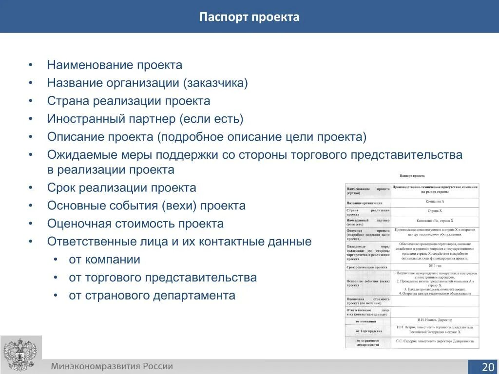 Наименование проекта. Проектное название.