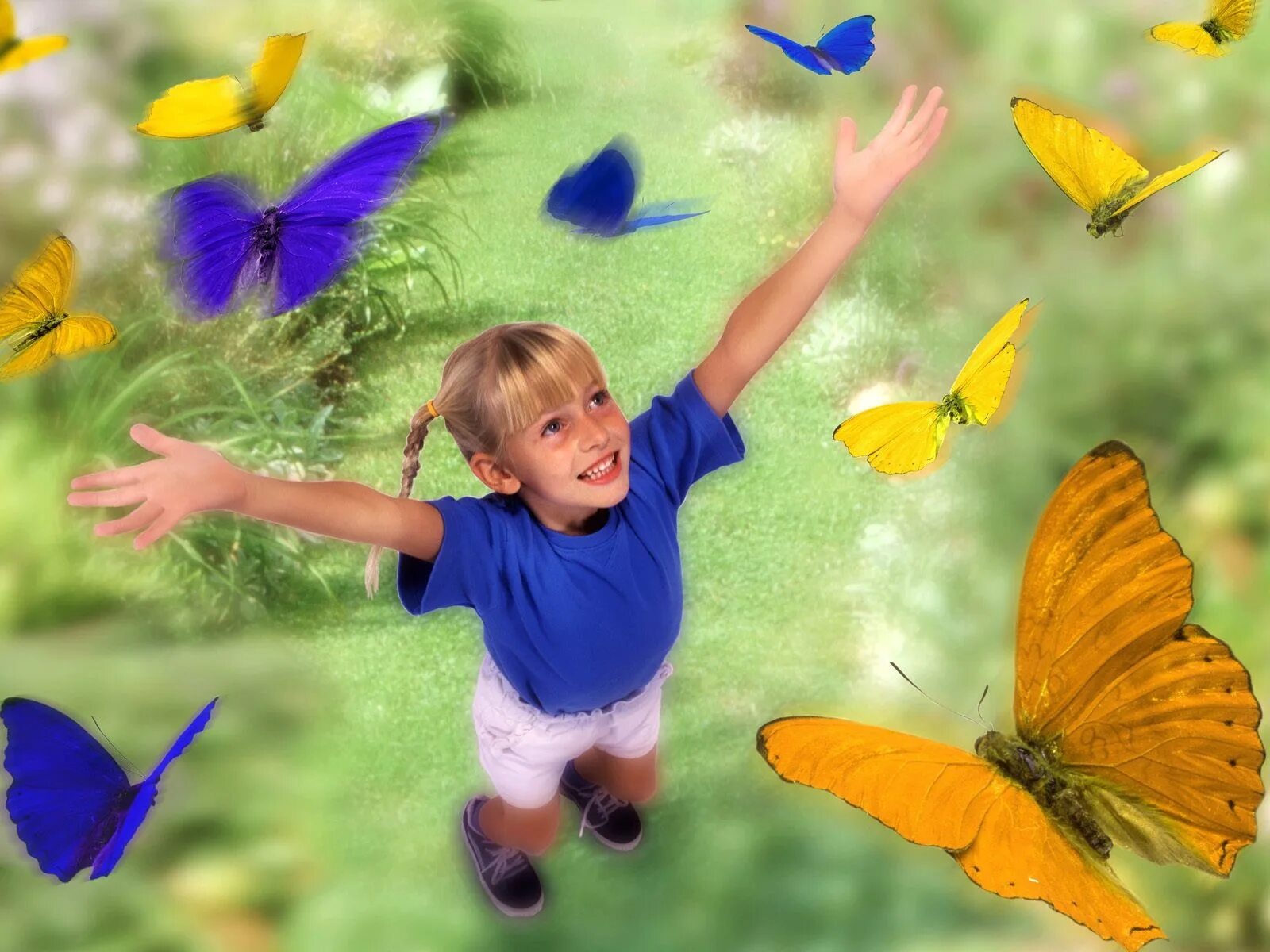 Счастье бабочки. Радостные картинки. Дети радуются.