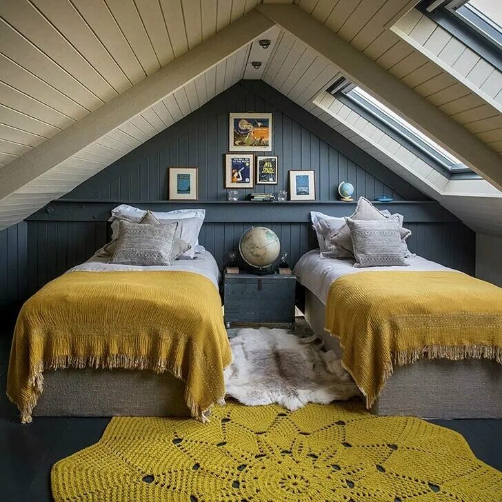 Интерьер комнат под крышей Attic interior 70 photo