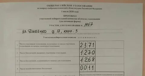 Выдан 1 бюллетень