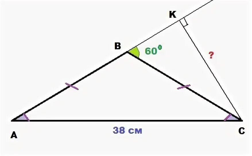 В треугольнике авс ас 37. Внешний угол при равнобедренном треугольнике. Внешний угол при вершине равнобедренного треугольника. Внешний угол равнобедренного треугольника при вершине равен 60. Внешний угол треугольника ABC.