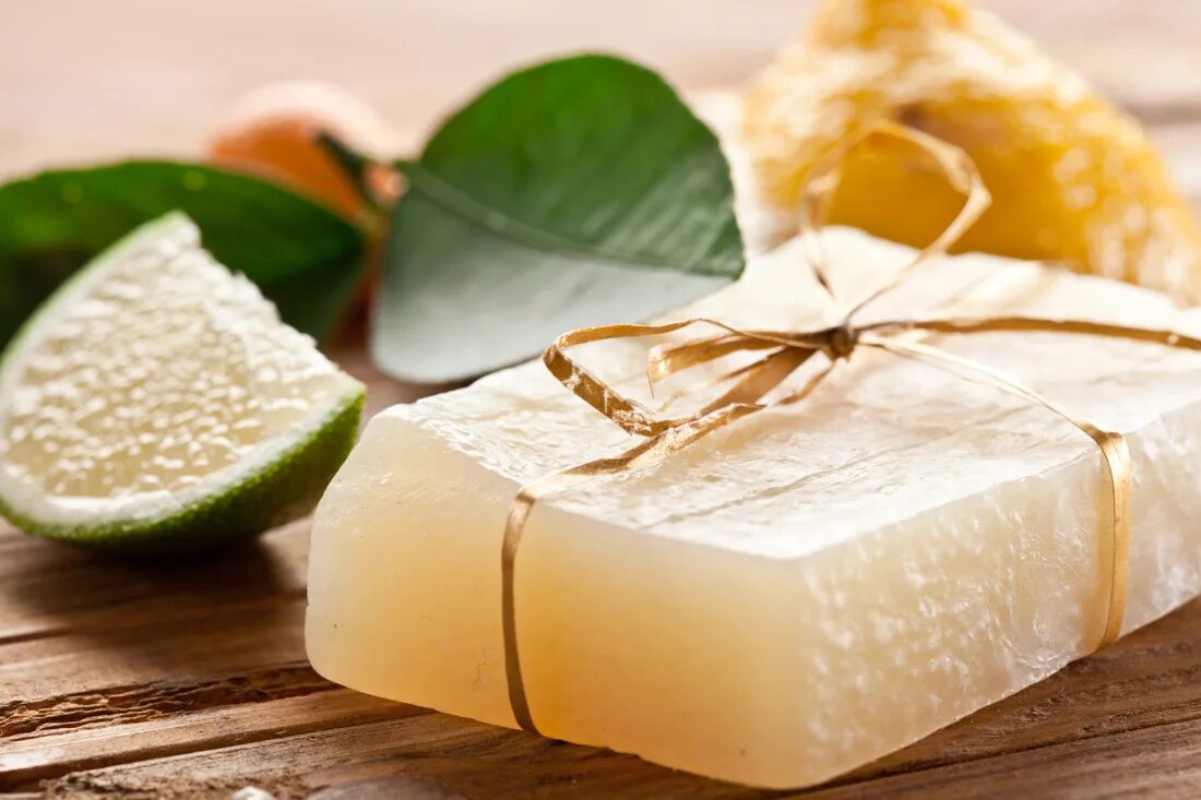 Piece of soap. Limon soap. a piece of soap.
