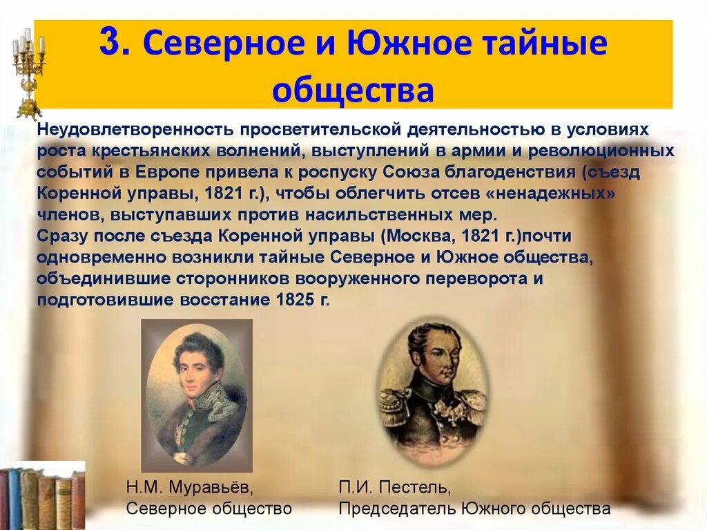 Союз благоденствия Северное и Южное общества. 1821 – Образование Северного и Южного обществ Декабристов. Южное и Северное тайные общества. Северное и Южнте тацнре оьещство. Результат южного общества