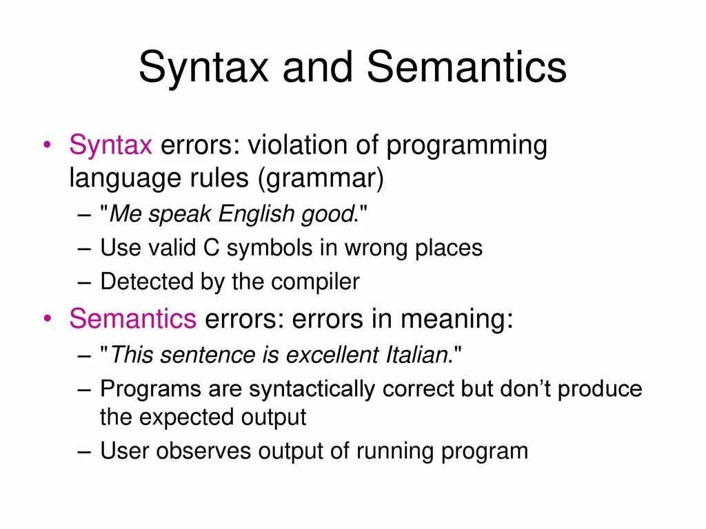 Deprecated syntax. Syntax in english grammar. what is semantics. c syntax and semantics. semantics meaning.