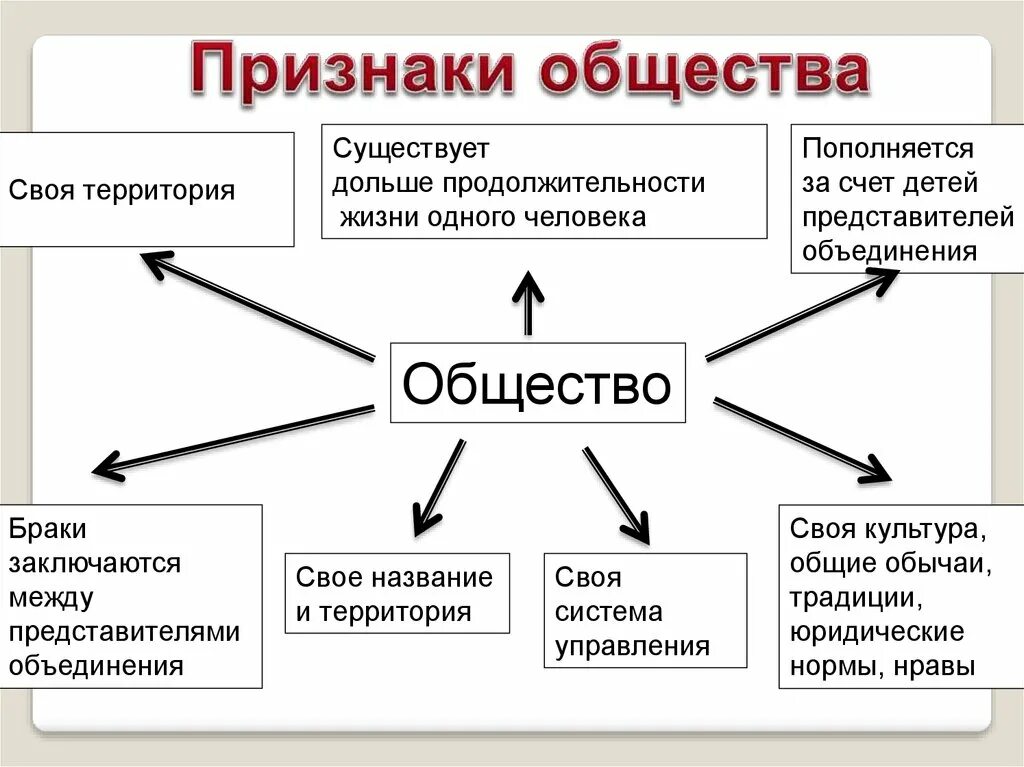 Основные признаки общества 6 класс обществознание боголюбов