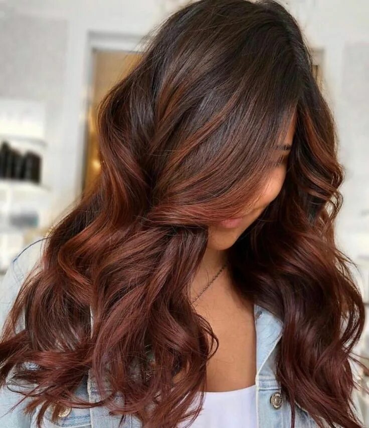 Dark brown and caramel balayage highlights Haarfarben, Haare balayage, Haarfarbe