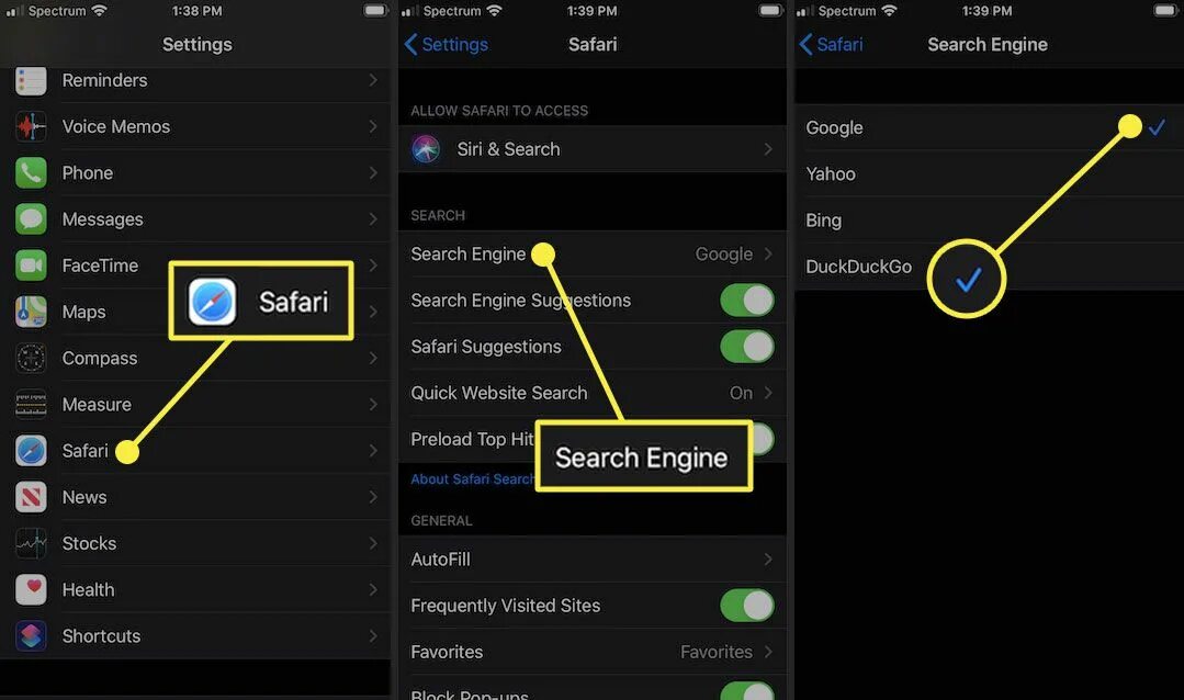 App settings show default browser push true
