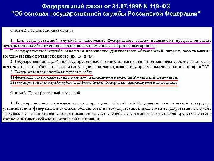 Фз об основах государственной службы российской