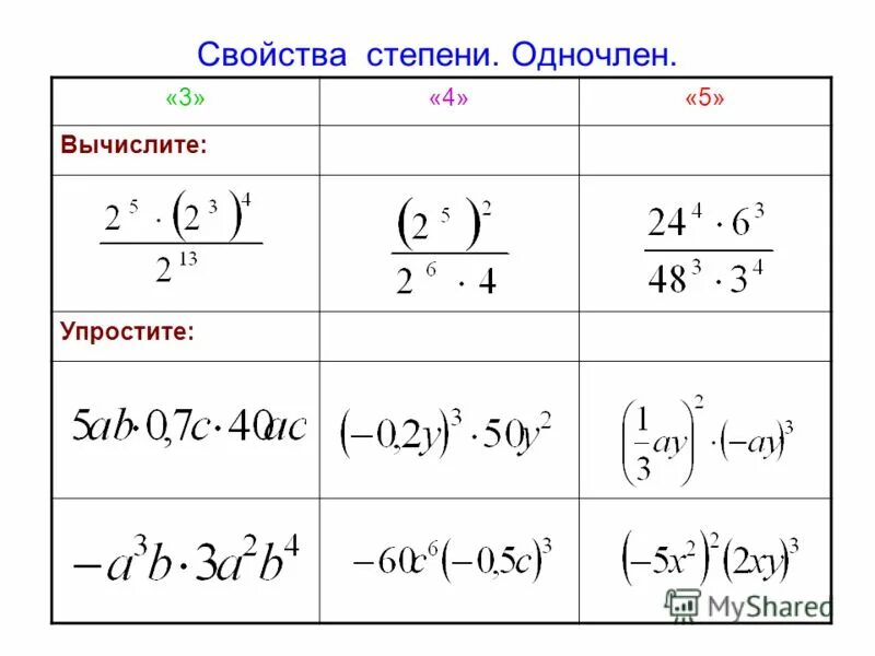 9 в степени вычислить