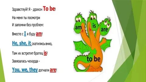 Стишок глагол to be