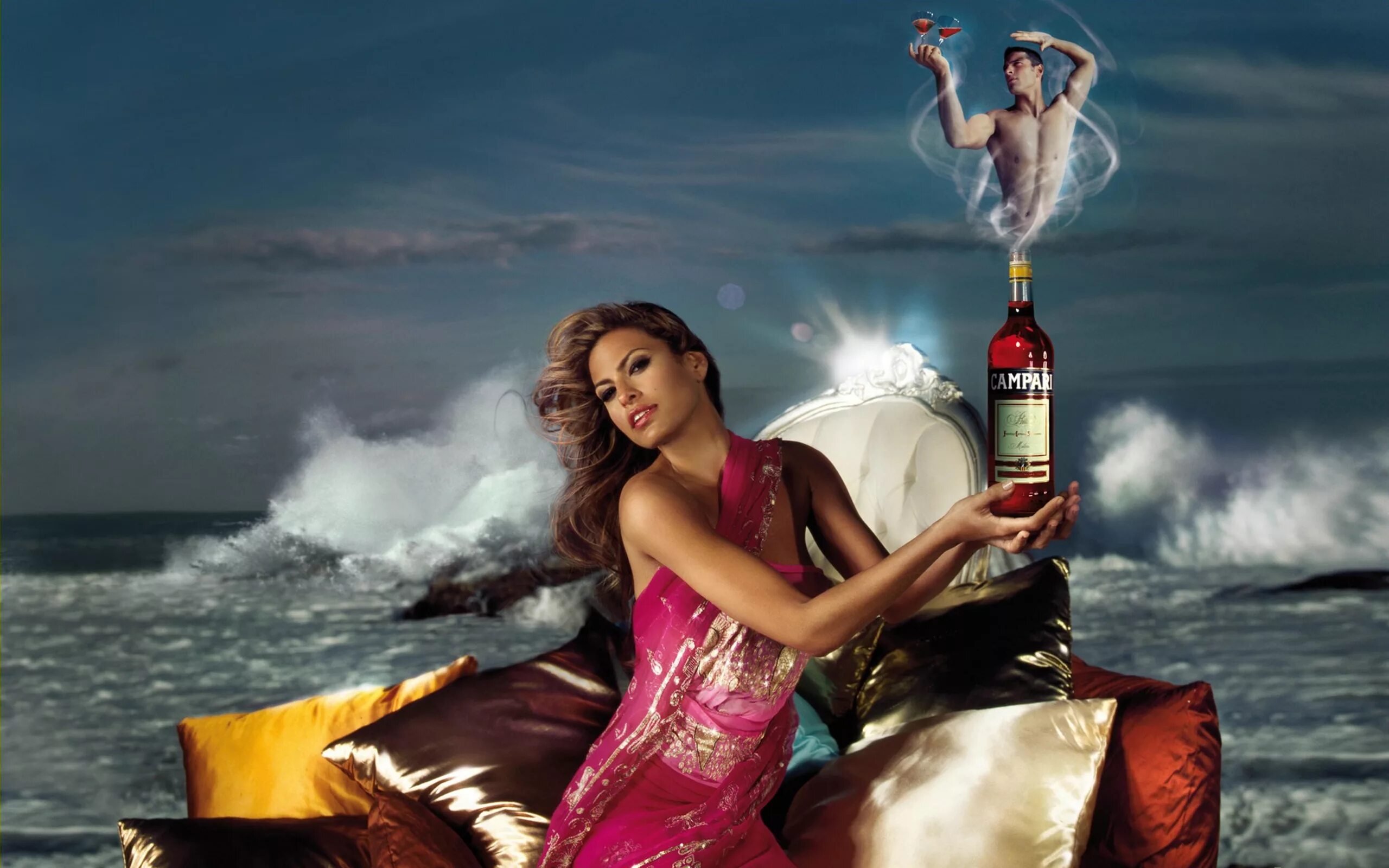 Реклама Кампари с Евой Мендес.