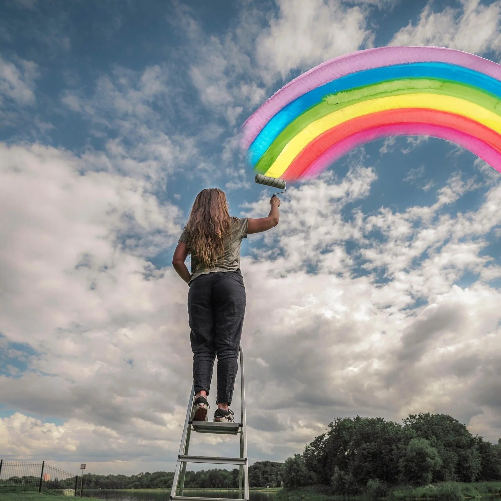 Радужные друзья делают. Девушка Радуга. Креативные идеи для фотосессии. Позитивные картинки на аву. Необычная Радуга.