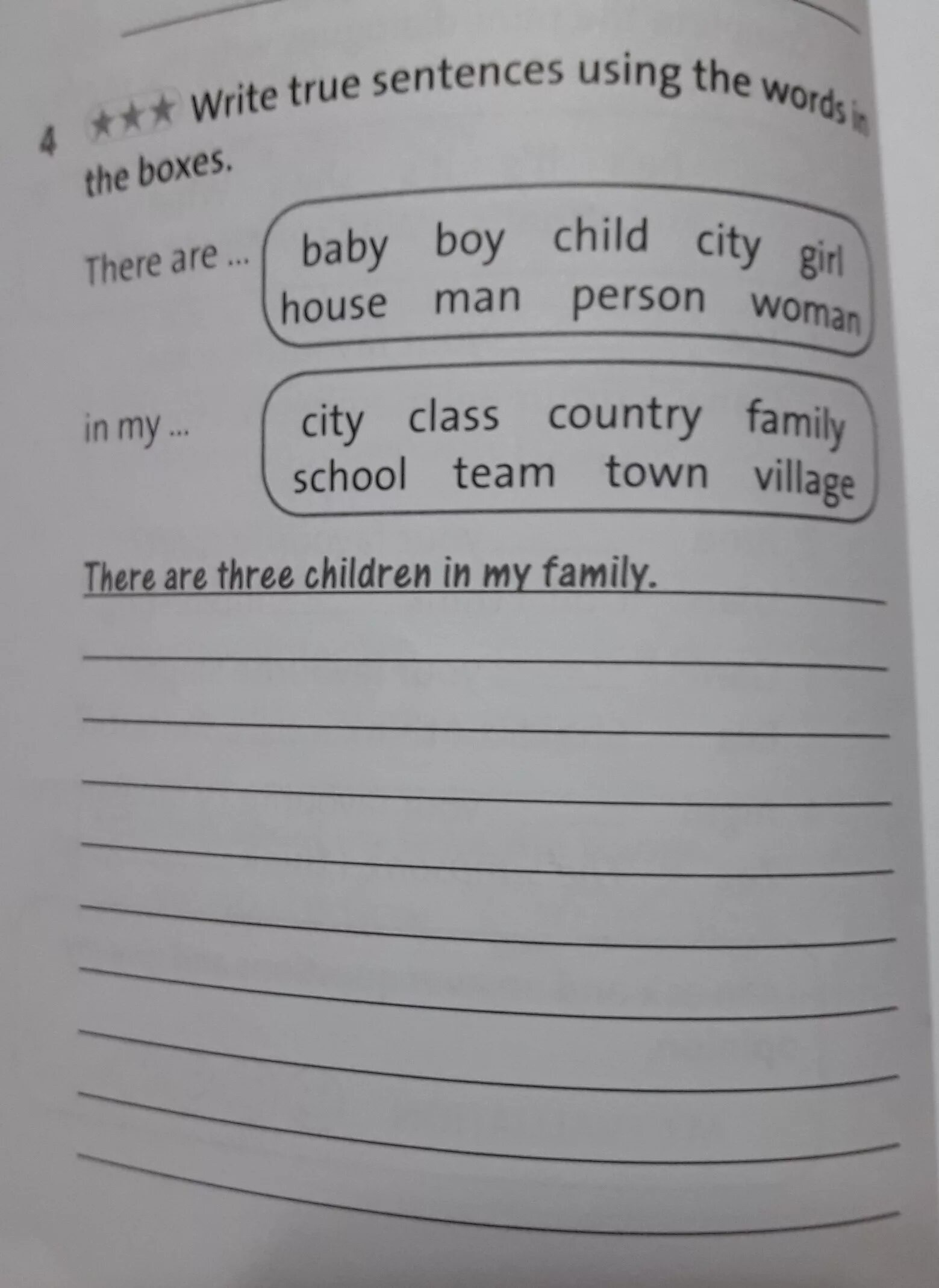 Join the sentences using the words. Write sentences. Write the Words in the correct Box. True sentences. Write sentences using used to.