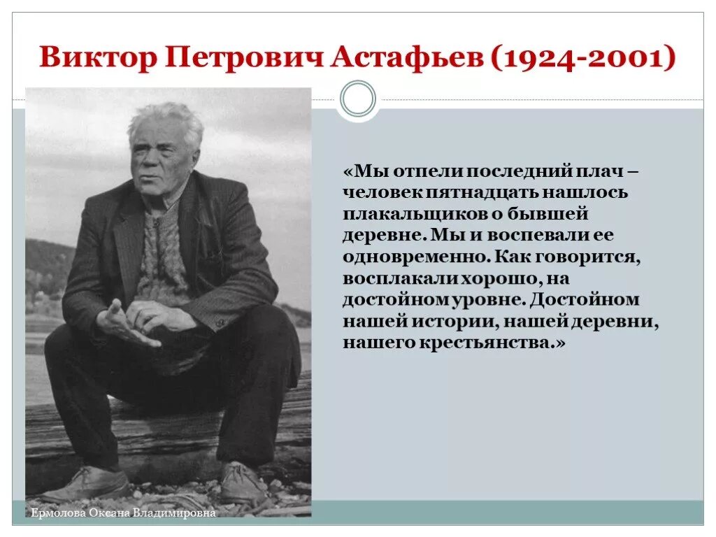 Краткое содержание виктора петровича астафьева. Вектор Петрович Астафаев 1924-2001.