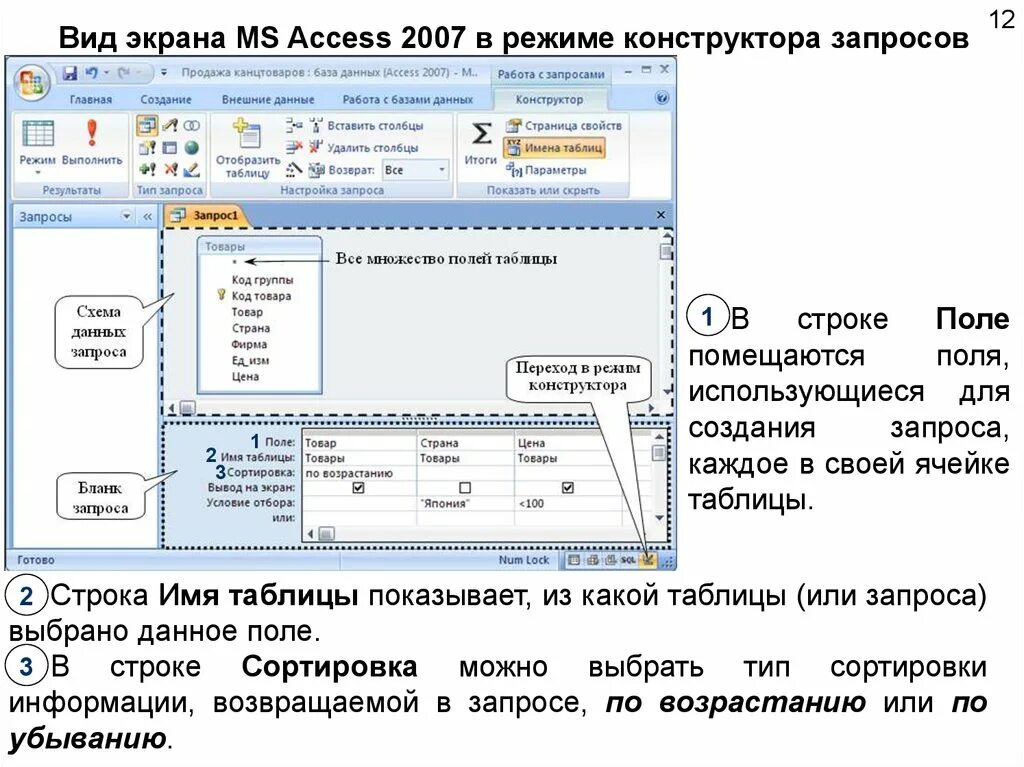 Названия полей в запросе. Вид запроса в режиме конструктор MS access. Access конструктор таблиц имя поля. Запрос в режиме конструктора в access. Access 2007 режим таблицы.
