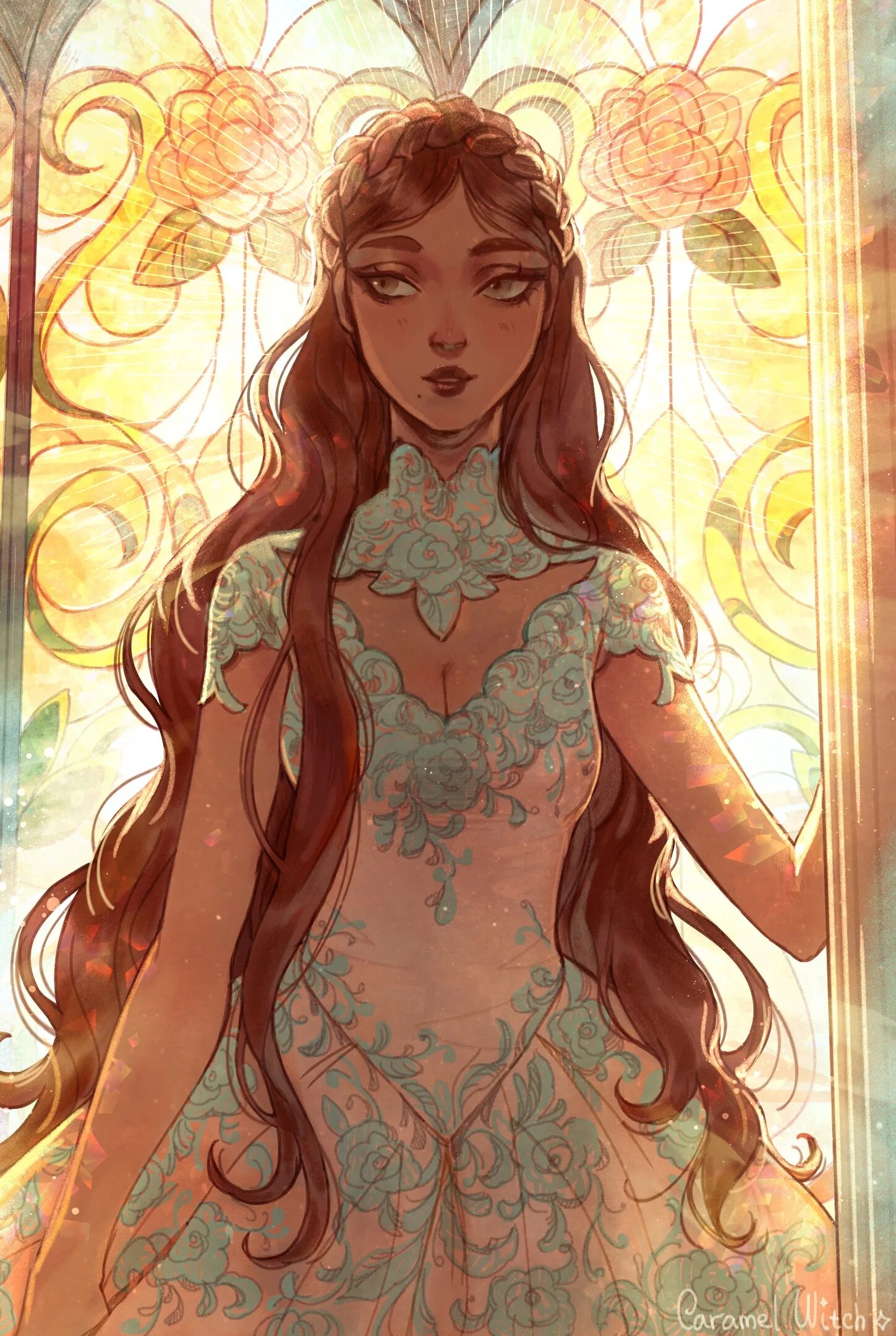 девушка нарисованная июль. оракул барышень. провидец фэнтези. гадалка колдунья. красивые девушки фэнтези.