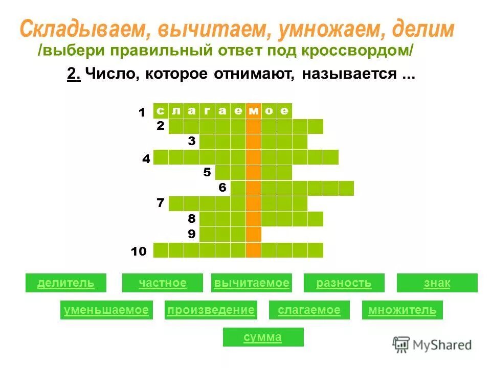 Числовой кроссворд. Кроссворд с числами. Кроссворд на тему жиры. Вопрос к слову множитель.