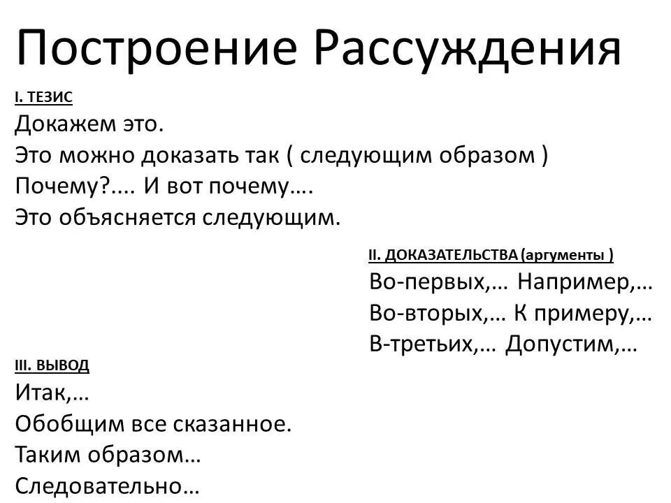 Рассуждение 5 класс презентация