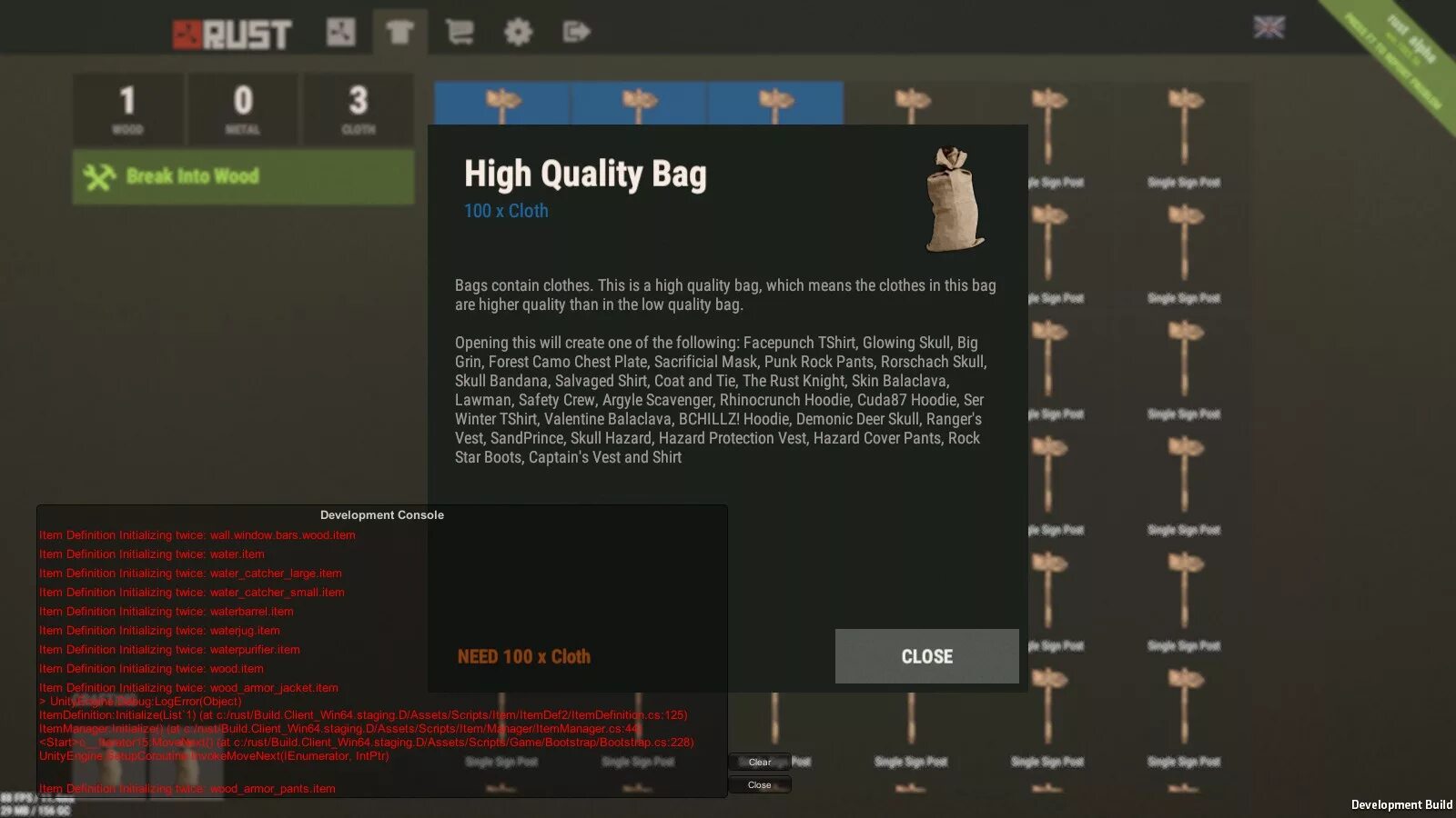 Раст Low quality Bag. Low quality Bag Rust дроп. High quality Bag Rust. Low quality Bag Rust крафт.