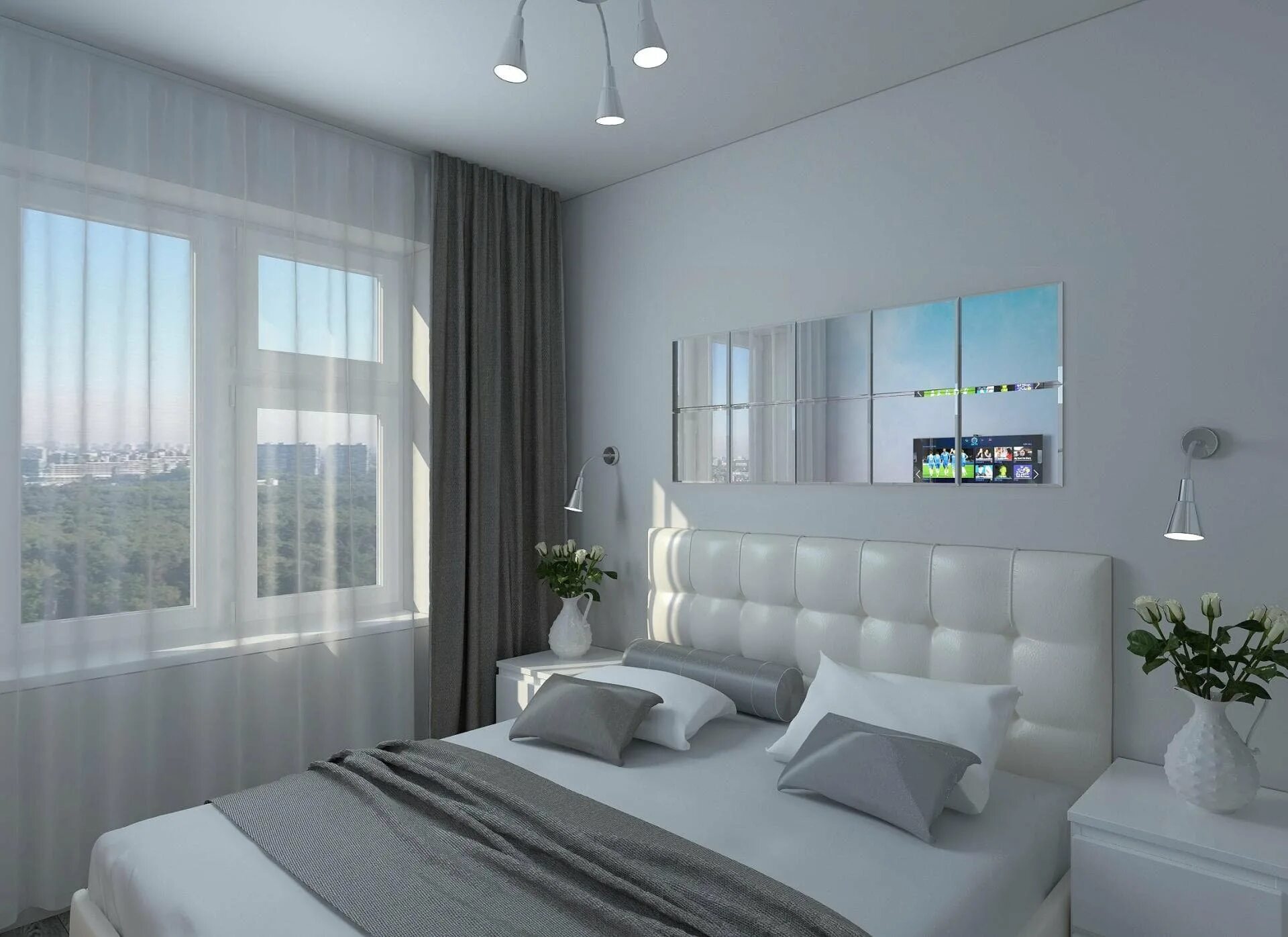 Интерьер небольшой спальни в белом цвете Home, Interior design, White interior