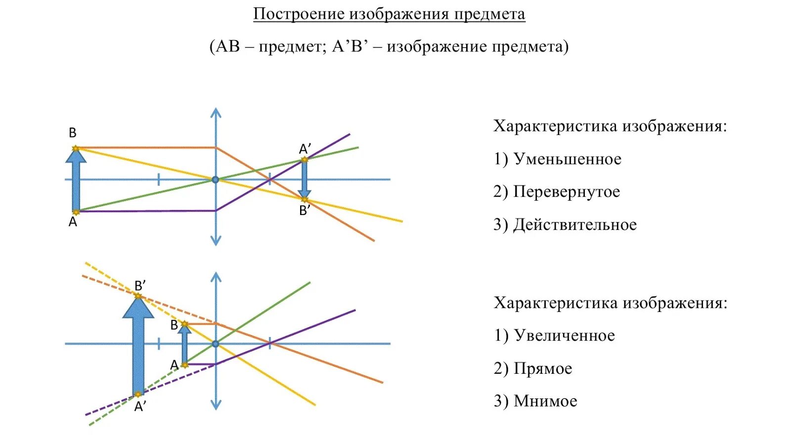 Собирающая линза в качестве лупы дает. Физика линзы построение изображения рассеивающей линзы. Оптика линзы физика построение изображения. Графическое построение изображений в рассеивающей линзе. Физика линзы построение изображения.