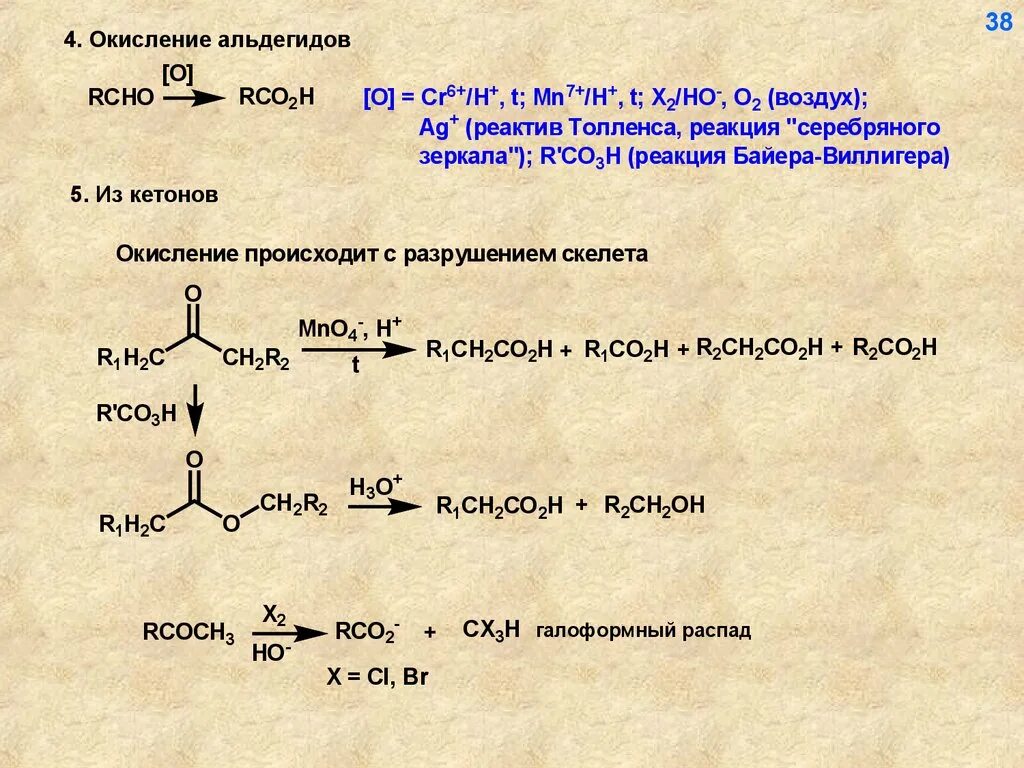 Кетоны с реактивом Толленса. Альдегид плюс реактив Толленса. Окисление кетона. Реакция окисления кетонов.