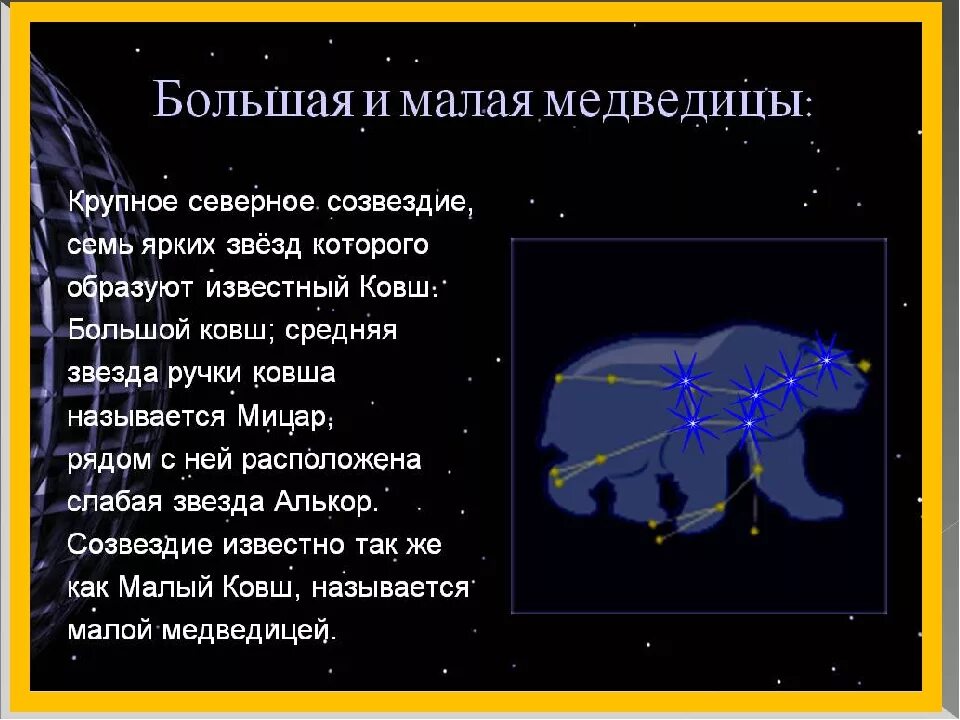 Созвездия 4 класс. Большая Медведица. Большая Медведица Созвездие. Сообщение о созвездии. Доклад о созвездии.