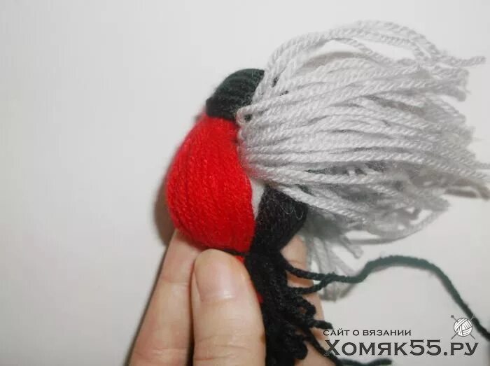 снегирь из ниток своими руками пошаговое