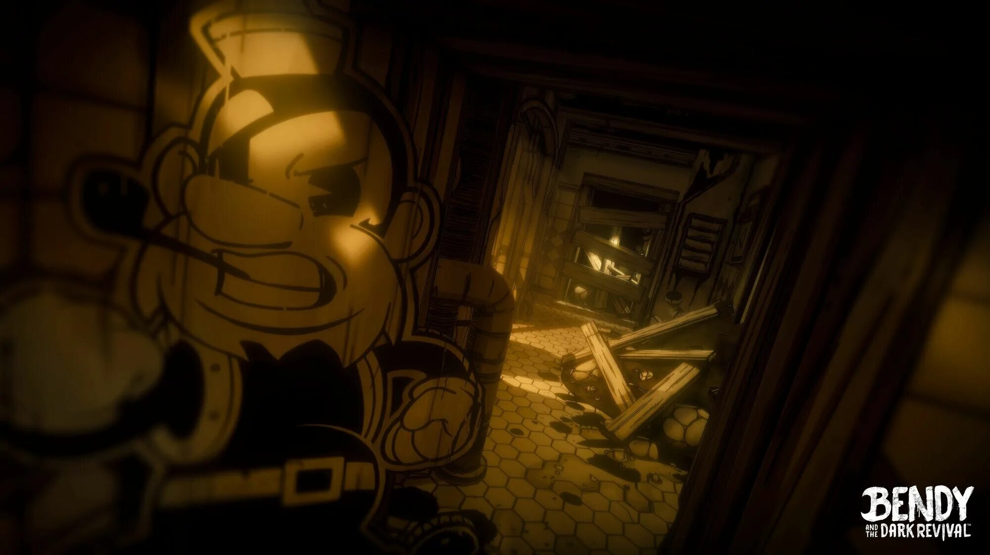 Бенди и чернильная машина русификатор. Bendy and the Dark Revival /BATDR. Bendy and the Dark Revival Teaser. БЕНДИ из Bendy and the Dark Revival. Bandy and the Dark Revival БЕНДИ.