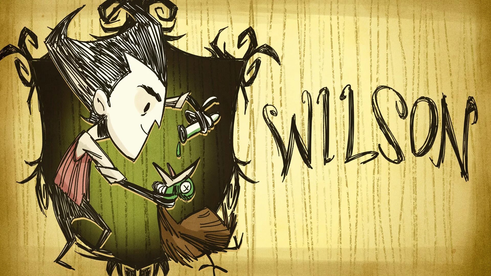 Неголодайка Уилсон. Don't Starve Вилсон. Уилсон из don't Starve. Don't Starve together фон.