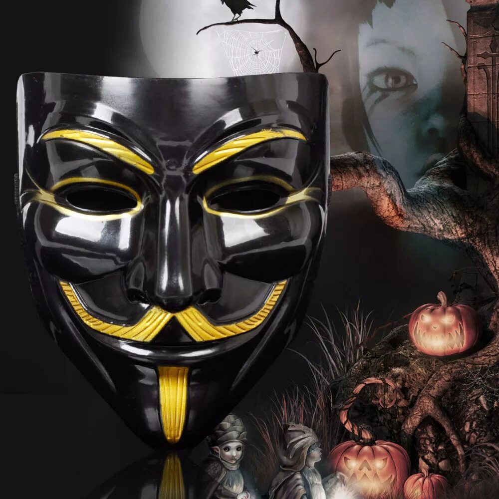 Маска 5 й выпуск. Анонимус вендетта маска. Маска вендетта Золотая.