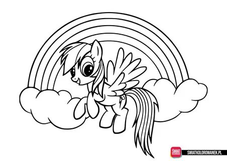 Kucyk Pony i tęcza - Darmowe kolorowanki do druku