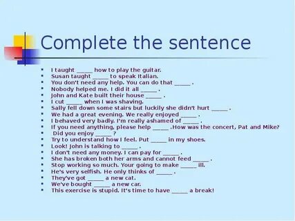 Teaching sentence