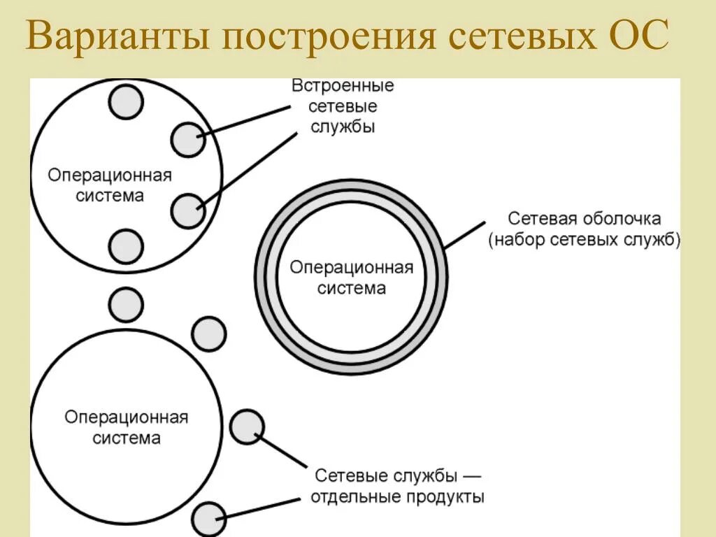 Построение сетевые ОС. Варианты построения сетевых ОС. Подходы к построению сетевых операционных систем. Сетевые операционные системы (ОС).