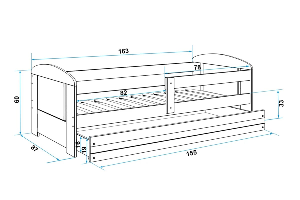 Сколько выдержит кровать. Детская кровать Filip Single Graphite. Чертеж детской кровати 160х80 с ящиками. Чертеж кровати с ящиками 90х200см. Кровать детская софа 160 80 чертежи.