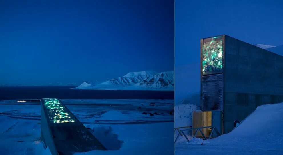 Дом судного дня. Бункер в норвегии. бункер с семенами в норвегии. seed vault. бункер судного дня в антарктиде.