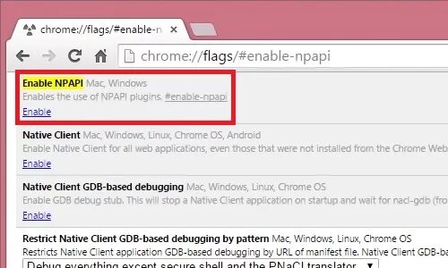 Chrome flags enable npapi. Enter chrome://flags page, find the &quot;enable npapi mac, windows&quot; start it, and then restart the browser. куртка npapi. fag enabler.