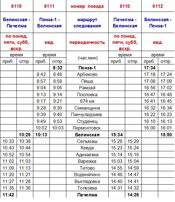 Расписание истра на завтра