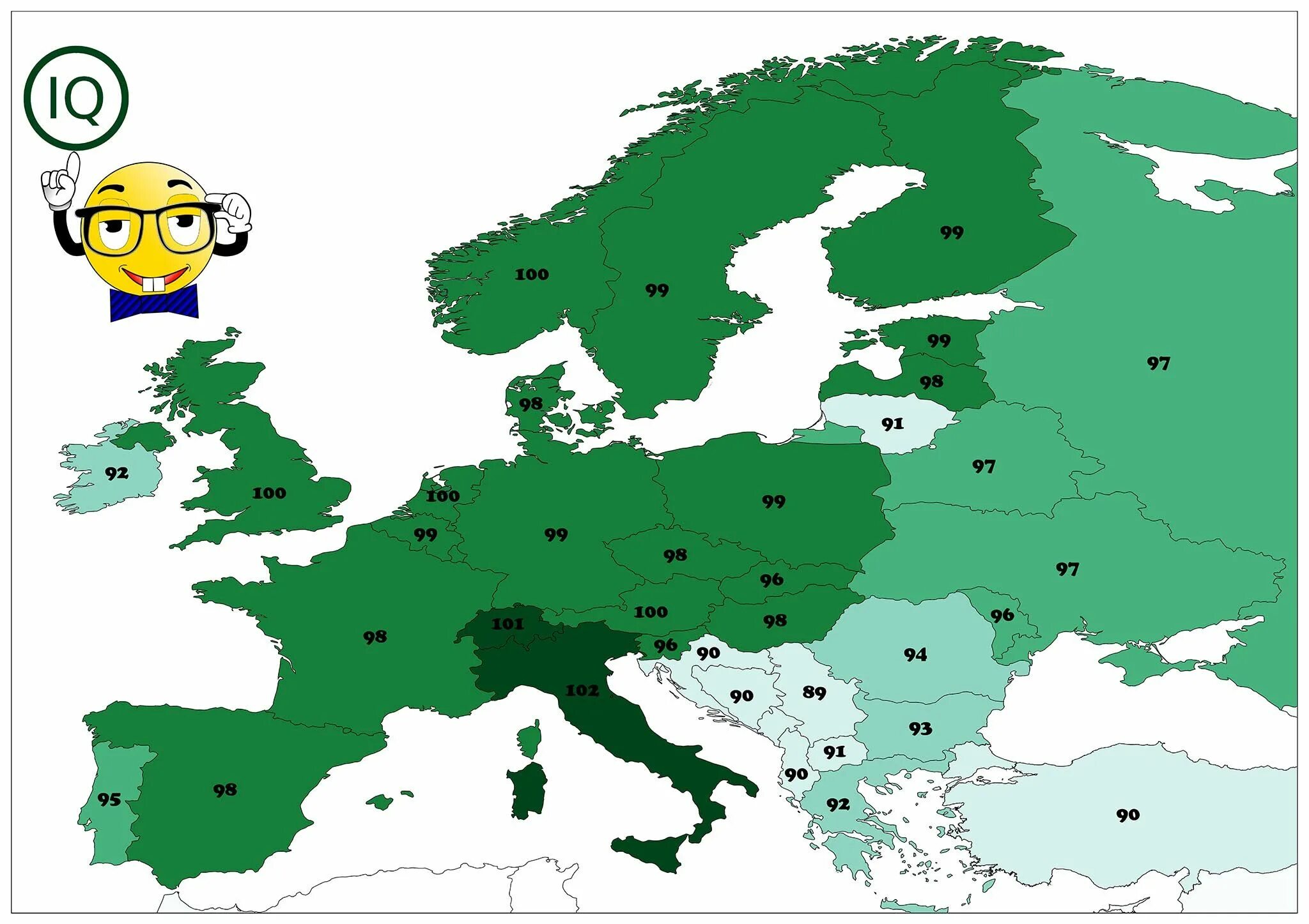 Карта IQ Европы. Уровень IQ В Европе. Средний IQ по странам Европы. Карта Европы по IQ.