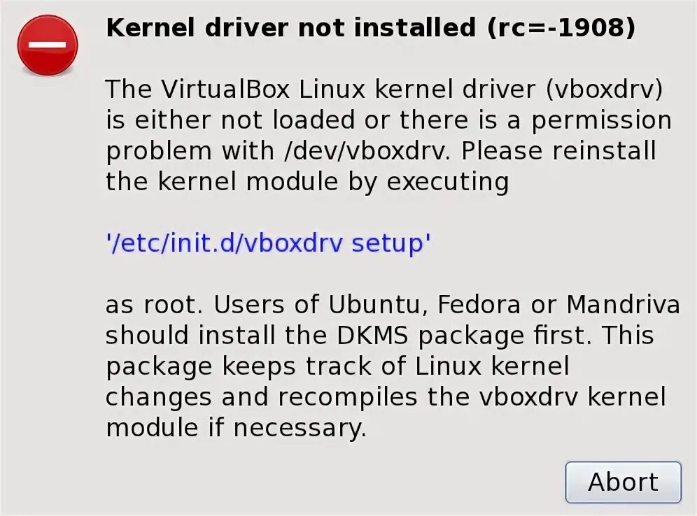 Virtualbox kernel driver not installed rc 1908. Kernel Driver not installed RC 1908 VIRTUALBOX.