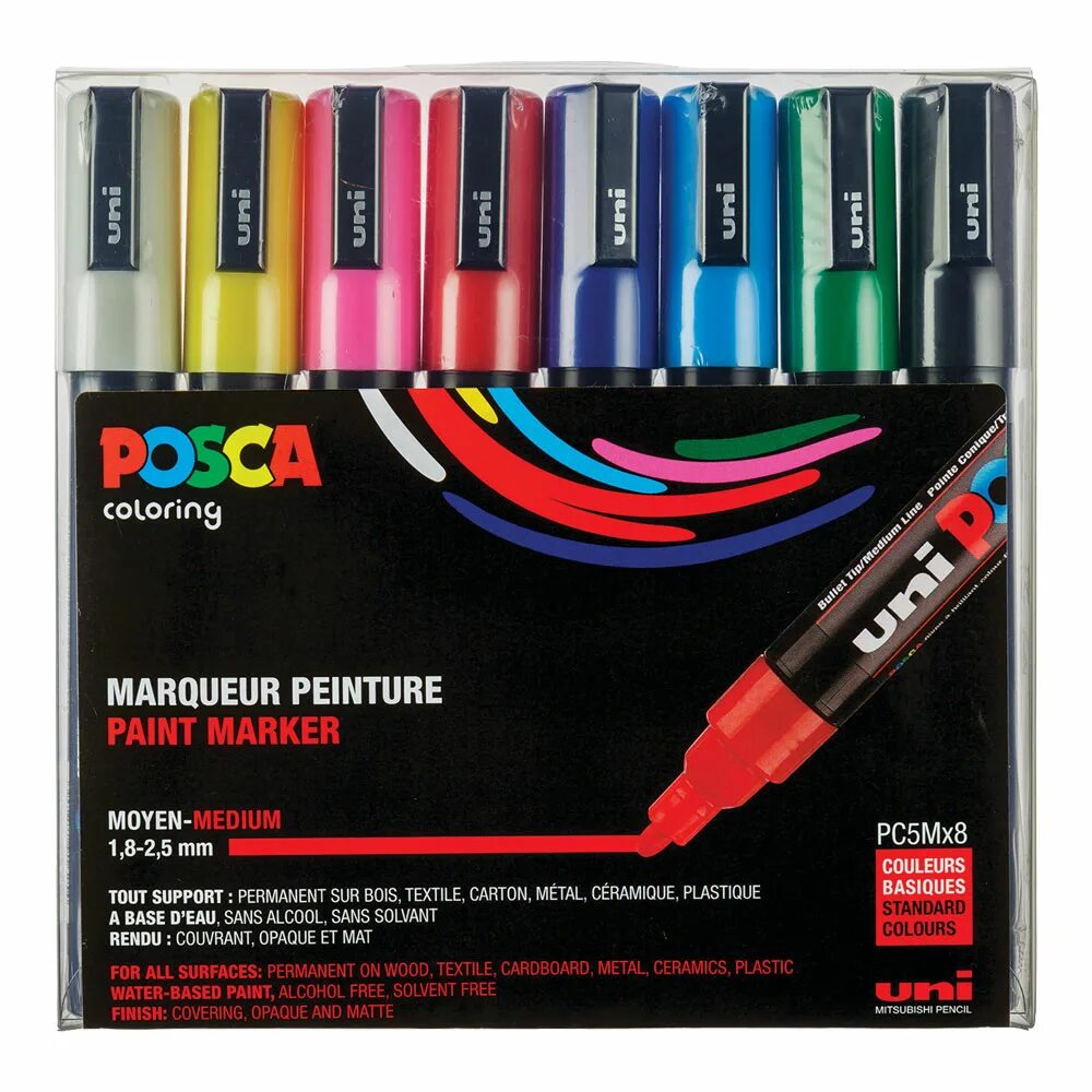 Универсальный гелевый маркер авто. Uni Posca Marker PC-3m Paint Pen Fine Bullet Tip купить набор на Озон. Маркер гелевый купить