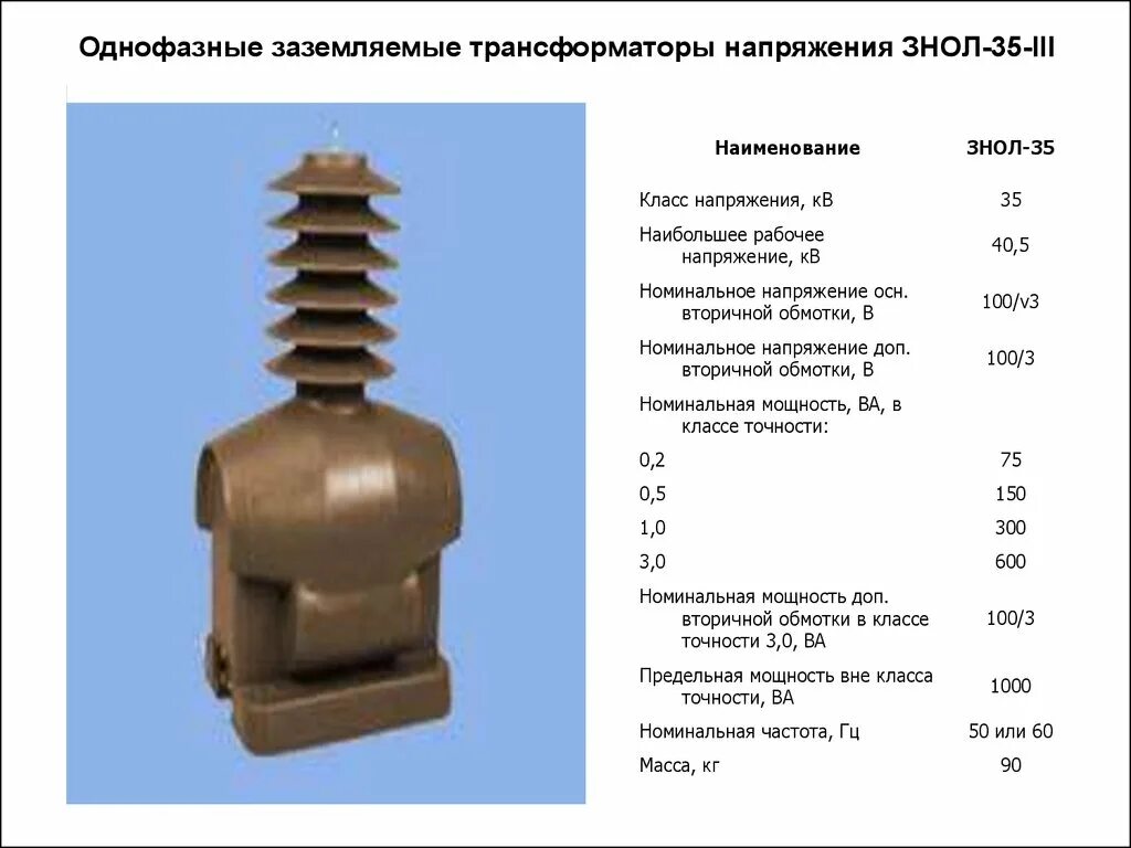 Заземляемый трансформатор напряжения