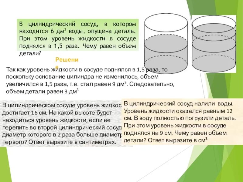 Цилиндрический сосуд. Цилиндрический сосуд с водой. Сосуд цилиндрической формы. Объем жидкости в сосуде.